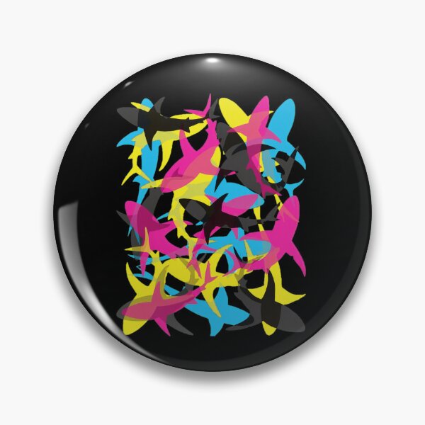 Item preview, CMYK Sharks Graphic Art Print designed and sold by lamercarv.