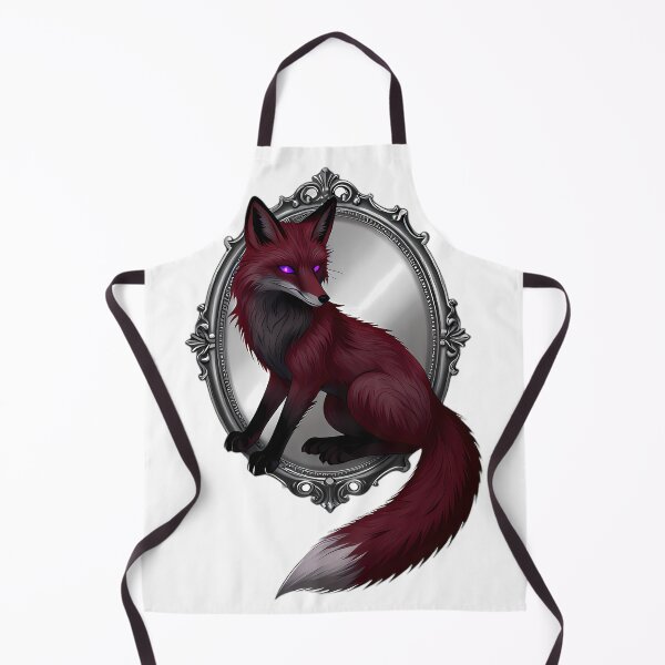 Item preview, Gothic Phantom Fox Silver Hand Mirror designed and sold by IllumeInk.