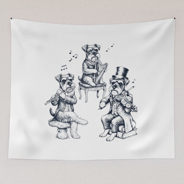 Item preview, Vintage Miniature Schnauzer Music Instrument Dog Lover designed and sold by dian-rody-crest.