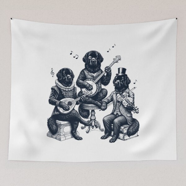 Item preview, Vintage Newfoundland Music Instrument Dog Lover designed and sold by dian-rody-crest.
