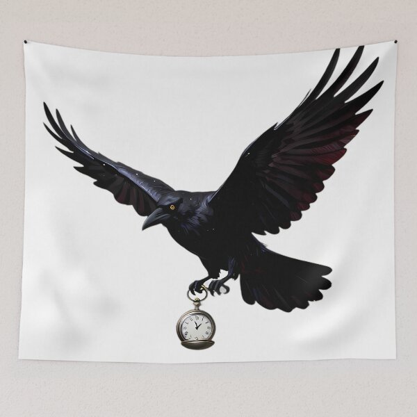 Item preview, Gothic Phantom Crow Flying Pocket Watch designed and sold by IllumeInk.