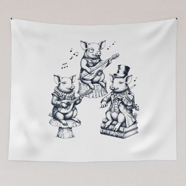 Item preview, Vintage Pig Music Instrument Animal Lover designed and sold by dian-rody-crest.