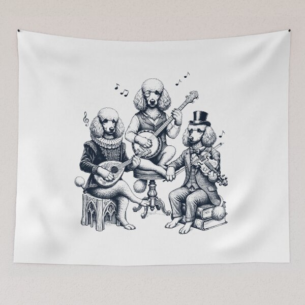 Item preview, Vintage Poodle Music Instrument Dog Lover designed and sold by dian-rody-crest.