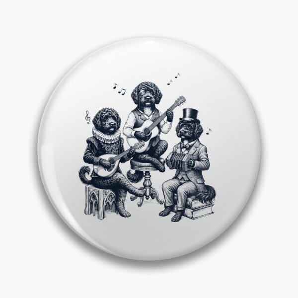 Item preview, Vintage Portuguese Water Dog Music Instrument Dog Lover designed and sold by dian-rody-crest.