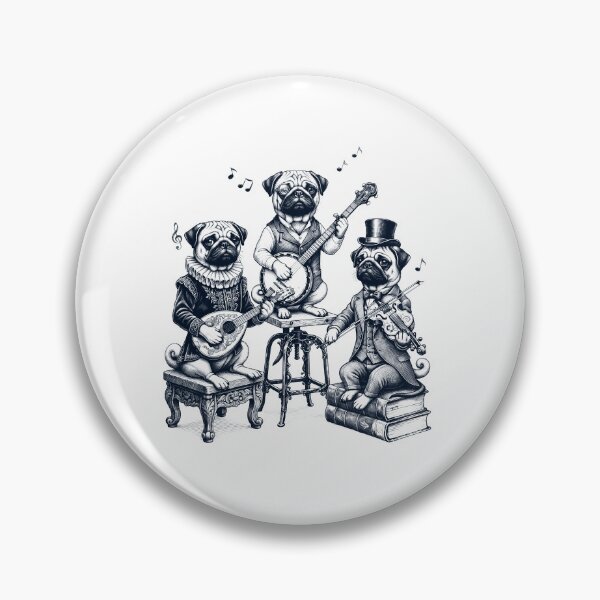 Item preview, Vintage Pug Music Instrument Dog Lover designed and sold by dian-rody-crest.