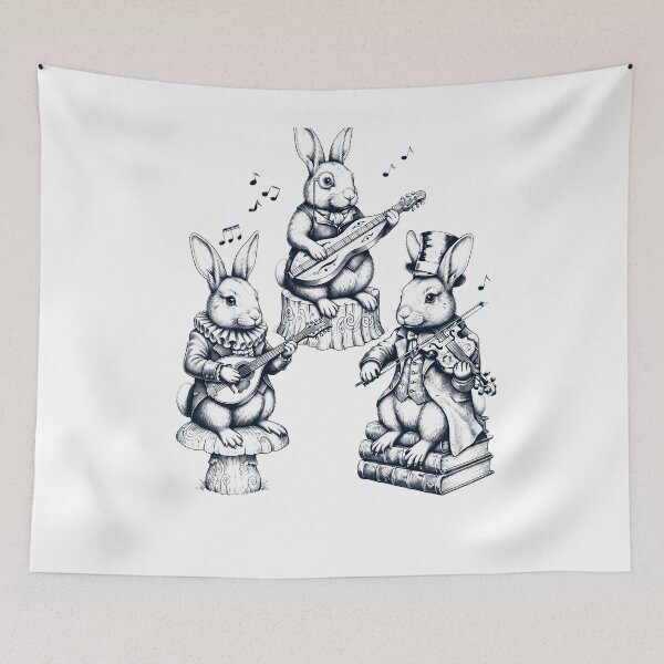 Item preview, Vintage Rabbit Music Instrument Animal Lover designed and sold by dian-rody-crest.