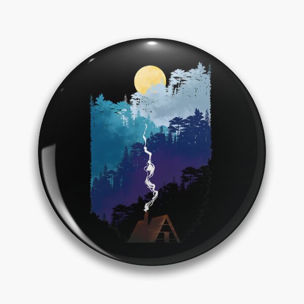 Item preview, Cozy Cabin Moonlit Forest Night designed and sold by lamercarv.