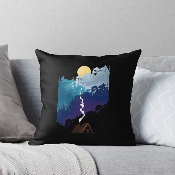Item preview, Cozy Cabin Moonlit Forest Night designed and sold by lamercarv.