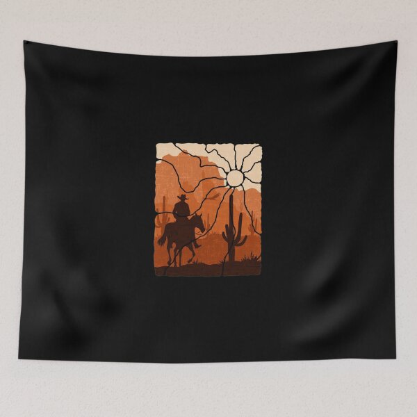 Item preview, Cowboy Horse Desert Stained Glass Western Art designed and sold by bezaperina.
