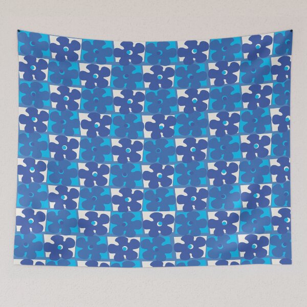 Item preview, Spongebob Floral Wall Pattern in Blue designed and sold by neonflwr.