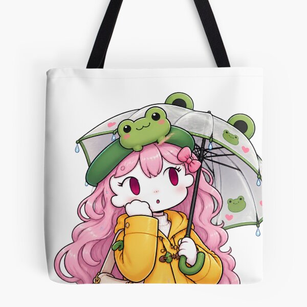 Item preview, Kawaii Frog Girl Rainy Day designed and sold by SweetMascot.