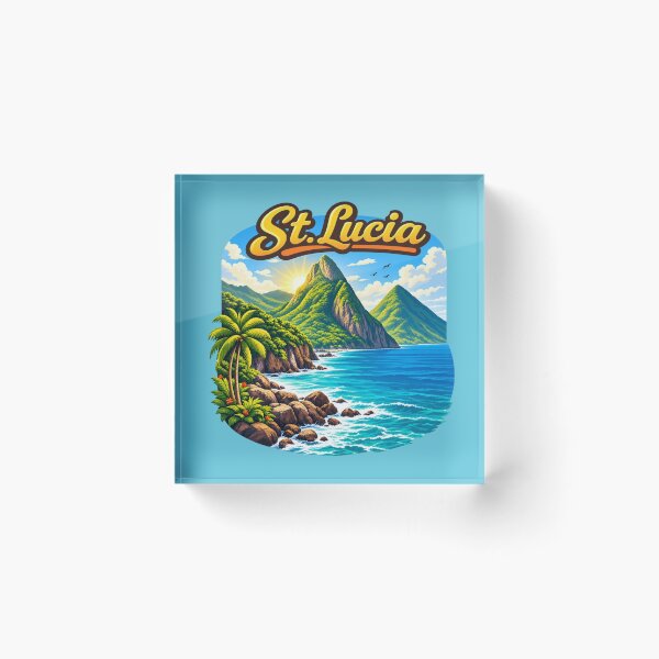 Item preview, St. Lucia - Pitons Dramatic Coast designed and sold by Myra365Art.