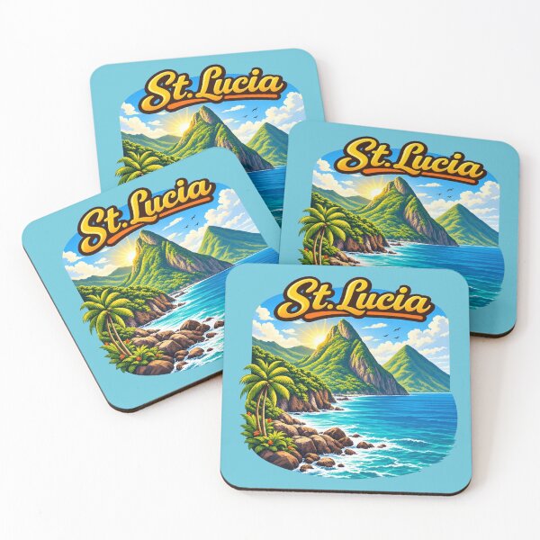 Item preview, St. Lucia - Pitons Dramatic Coast designed and sold by Myra365Art.