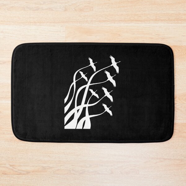 Item preview, Elegant Crane Flight Pink Background Minimalist Art designed and sold by bezaperina.