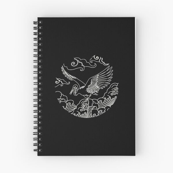 Item preview, Elegant Crane in Waves and Clouds Line Art designed and sold by andrasmar.