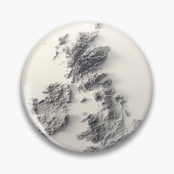 Item preview, United Kingdom and Ireland Shaded Relief 3D Map digitally-rendered designed and sold by ThinkAboutMaps.
