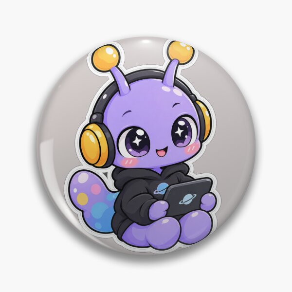 Item preview, Cute Alien Gamer - Kawaii Headphones Sticker designed and sold by NovaToons.