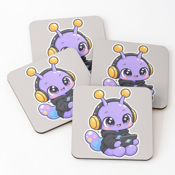 Item preview, Cute Alien Gamer - Kawaii Headphones Sticker designed and sold by NovaToons.