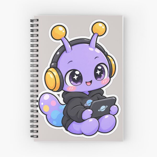 Item preview, Cute Alien Gamer - Kawaii Headphones Sticker designed and sold by NovaToons.
