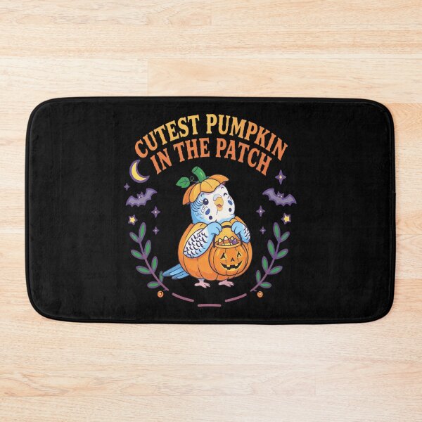 Item preview, Blue Budgie Cute Pumpkin In The Patch Halloween Bird designed and sold by CampfieldliArts.