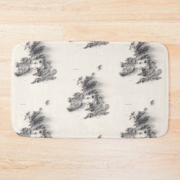 Item preview, United Kingdom and Ireland Labeled Relief 3D Map digitally-rendered designed and sold by ThinkAboutMaps.