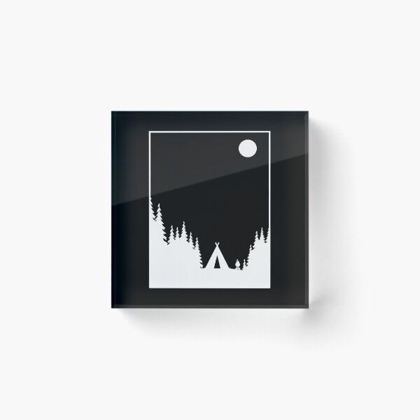 Item preview, Forest Campsite Night Moon Silhouette Design designed and sold by fetzrolfs.