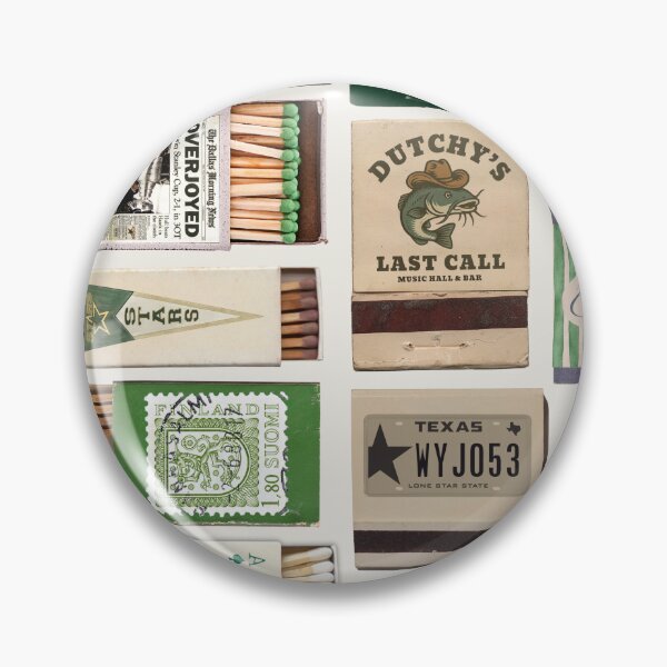 Item preview, Dallas Stars Inspired Matchbook gameday button-pin designed and sold by Victoriagreenjewelry.
