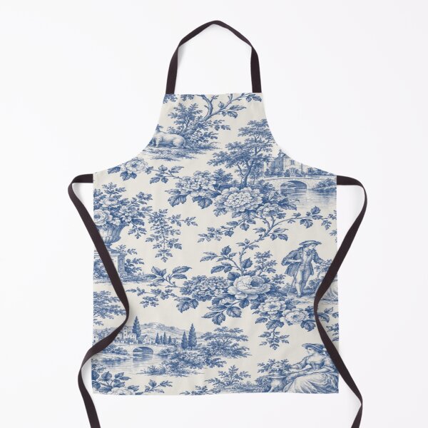 Item preview, Toile de Jouy Fleurie Pattern in Blue designed and sold by jjagani.