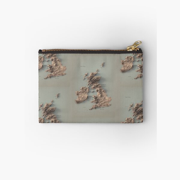 Item preview, British Islands and Ireland Labeled Relief 3D Map digitally-rendered designed and sold by ThinkAboutMaps.