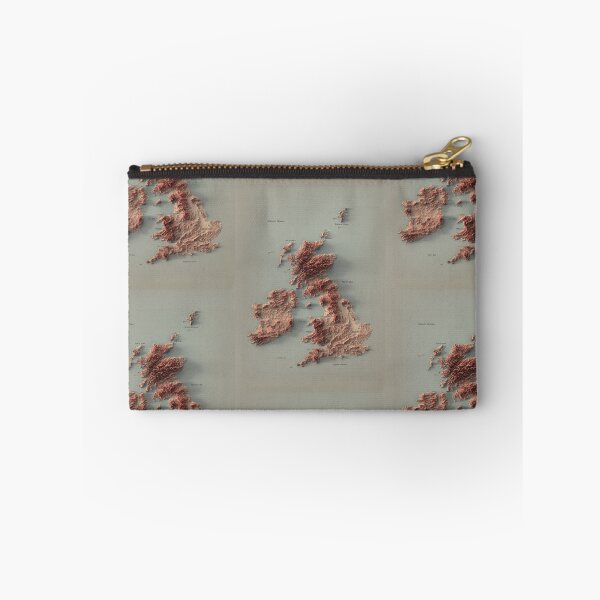 Item preview, British Islands and Ireland Labeled Relief 3D Map digitally-rendered designed and sold by ThinkAboutMaps.