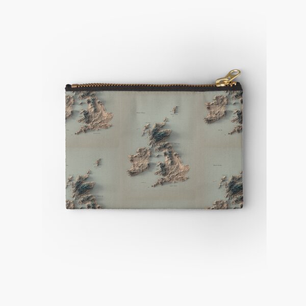 Item preview, British Islands and Ireland Labeled Relief 3D Map digitally-rendered designed and sold by ThinkAboutMaps.