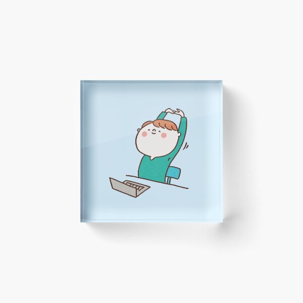 Item preview, Man Stretching During A Computer Work Break designed and sold by Chunu Doodles.