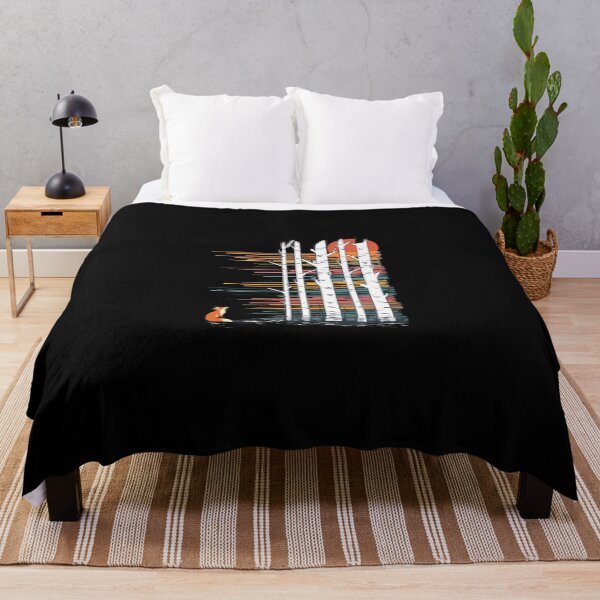 Item preview, Fox and Birch Forest Sunset Art designed and sold by wyrichbosle.
