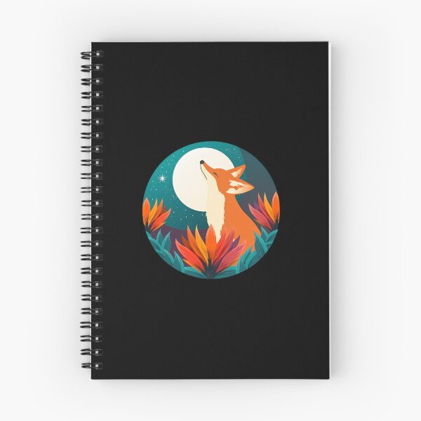 Item preview, Fox Howling at Moon Night Nature Circle Graphic designed and sold by lamercarv.