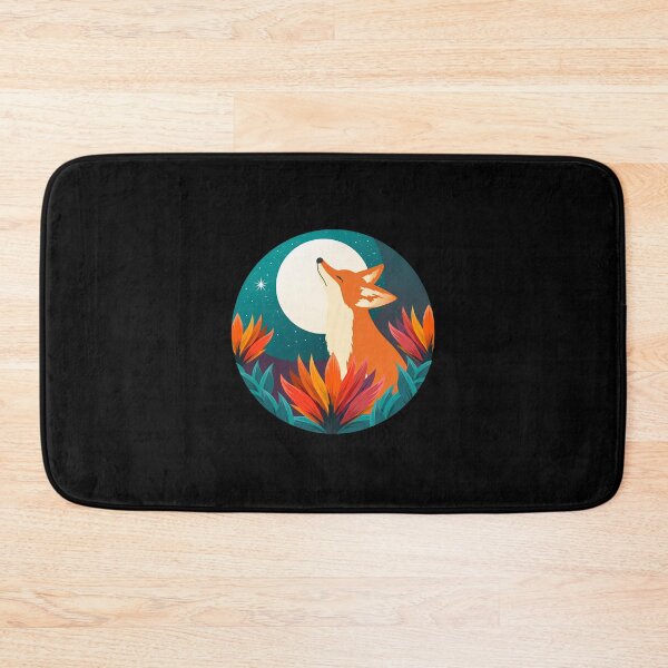 Item preview, Fox Howling at Moon Night Nature Circle Graphic designed and sold by lamercarv.