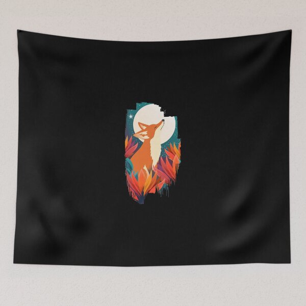 Item preview, Fox Howling at Moon Night Nature Circle Graphic designed and sold by fetzrolfs.