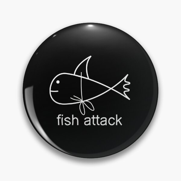 Item preview, Funny Fish Attack Line Art Design designed and sold by andrasmar.