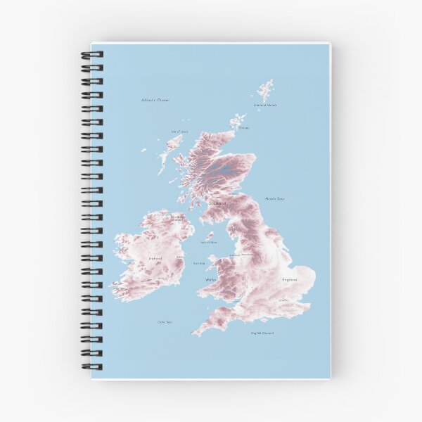 Item preview, British Isles and Ireland Labeled Relief 3D Map digitally-rendered designed and sold by ThinkAboutMaps.
