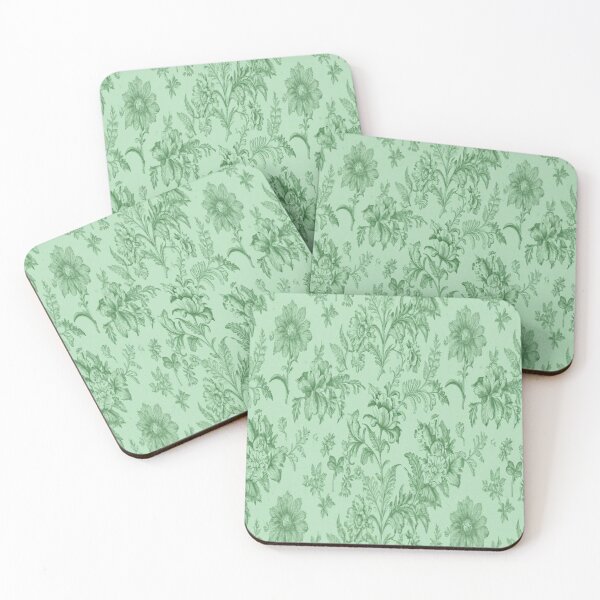 Item preview, Toile de Jouy Fleurie Pattern in Green designed and sold by jjagani.