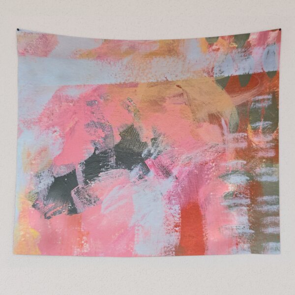 Item preview, Soft warm abstract - pinks, corals, yellows and green. designed and sold by NathalieLeRiche.