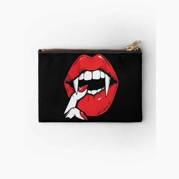 Item preview, Vampire Red Lips On Black Background Retro Sexy Horror designed and sold by AmayaSingleton.