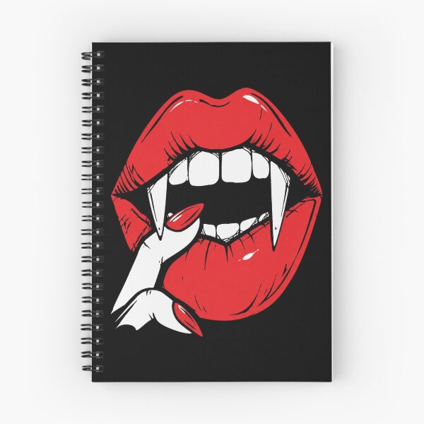 Item preview, Vampire Red Lips On Black Background Retro Sexy Horror designed and sold by AmayaSingleton.