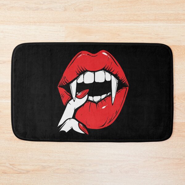 Item preview, Vampire Red Lips On Black Background Retro Sexy Horror designed and sold by AmayaSingleton.