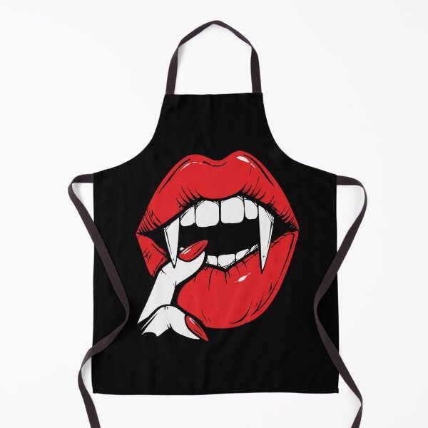 Item preview, Vampire Red Lips On Black Background Retro Sexy Horror designed and sold by AmayaSingleton.