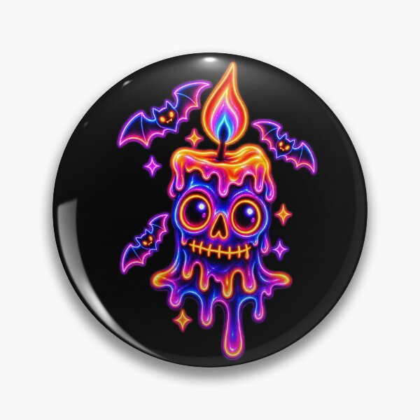 Item preview, Neon Skull Candle Halloween designed and sold by QuiteOrbit.