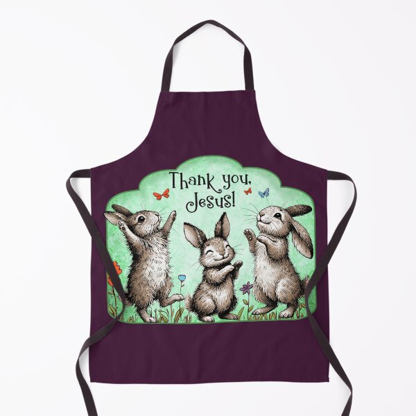 Item preview, Whimsical Cottontail Rabbits Thank Jesus With Delight designed and sold by Lion and Lamb Design.