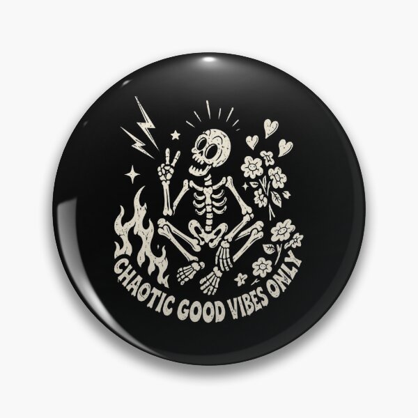 Item preview, Chaotic Good Vibes Only Retro Meditating Skeleton designed and sold by Mckenna165.