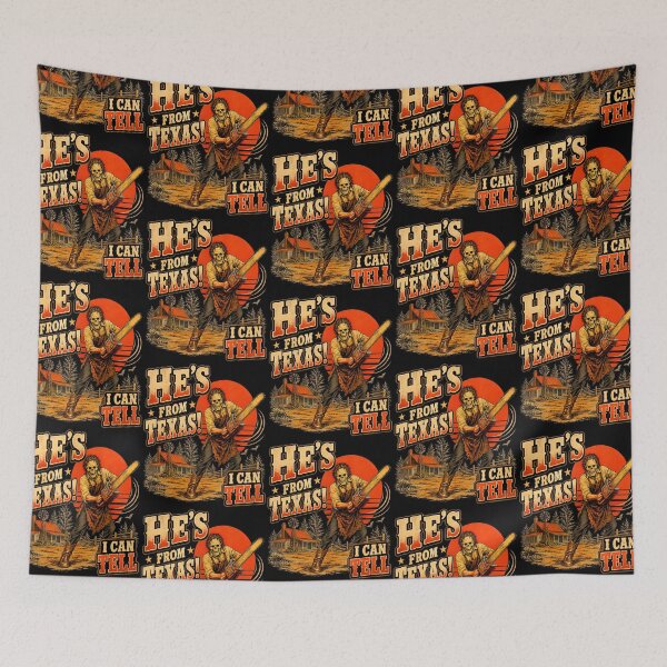 Item preview, He'S From Texas I Can Tell Chainsaw Horror Halloween designed and sold by RealestInternet.