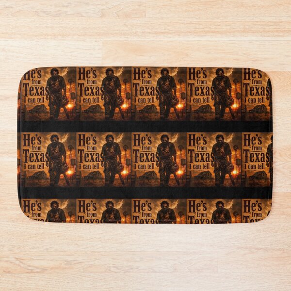 Item preview, He'S From Texas I Can Tell Halloween Chainsaw Horror designed and sold by RealestInternet.