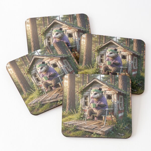 Item preview, Relaxed Virginia Opossum Has Coffee in Peace designed and sold by Tridentulus.
